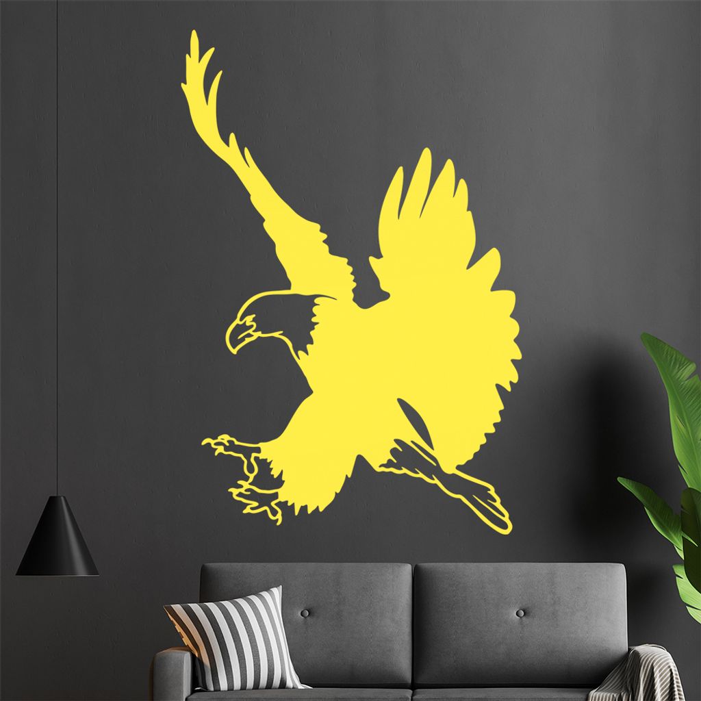 KIWISTAR Adler - Angriff Maus Hase Auge Wandtattoo in 6 Größen - Wandaufkleber Wall Sticker - Dekoration, Küche, Wohnzimmer, Schlafzimmer, Badez...