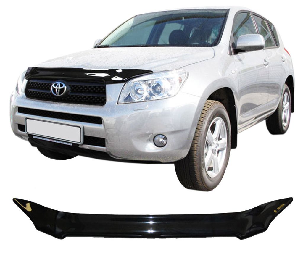 SCOUTT | Motorhaube Windabweiser Insekten Steinschlagschutz Für Toyota RAV4 2006-2008, Aerodynamisch, Einfache Montage, Getönt, Spezielle Halteru...
