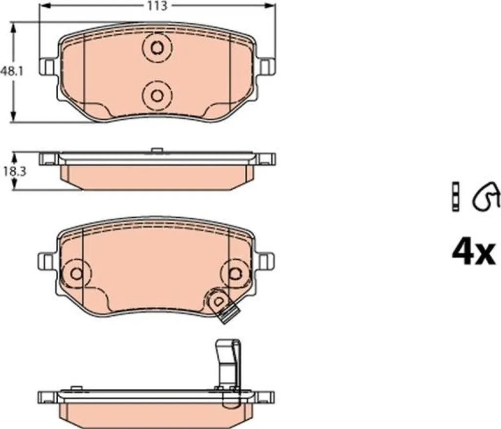 Plaquettes de frein arrière pour DB X470 2.3-3.0 D 4-Matic version 17-
