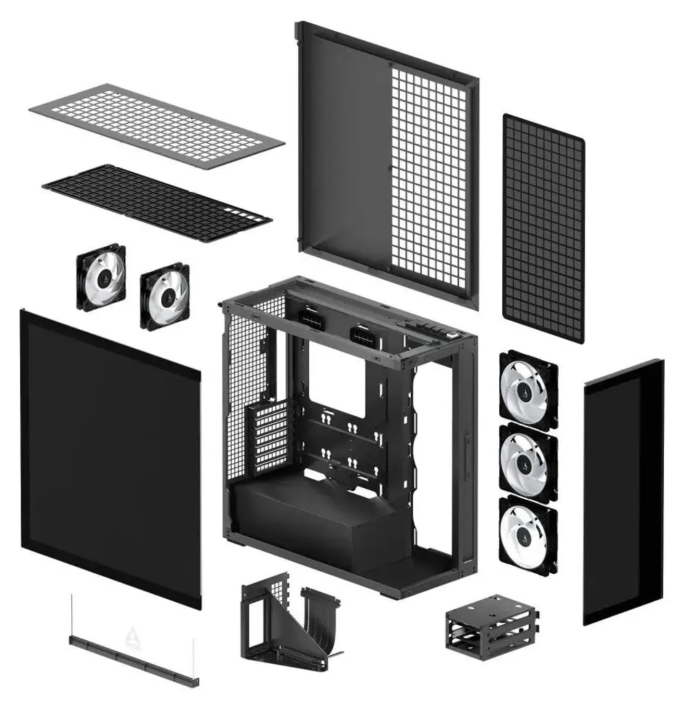 ARCTIC Geh Xtender Mirror Black - Support Vertical GPU avec Riser PCIe - 11