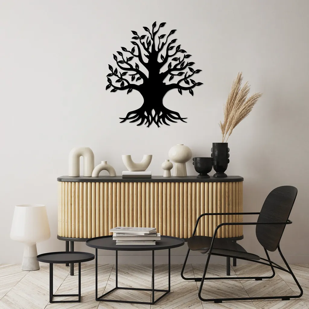 Wallity Monumental TNL2259 Nero: Arte Murale in Metallo 70x76