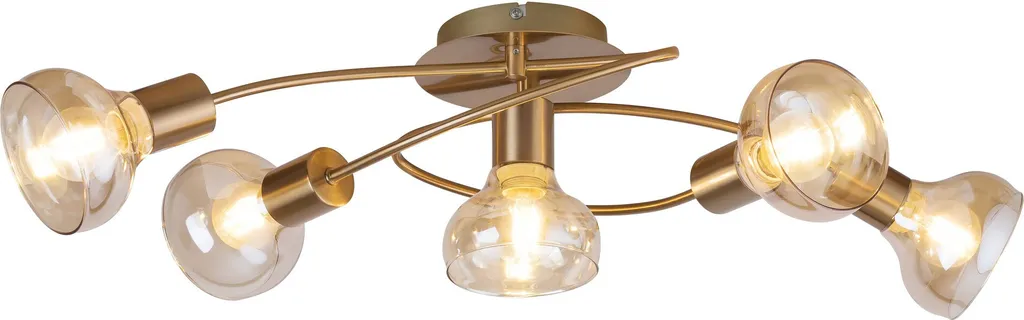 Luminaire de plafond 5 branches E14 or vieilli modèle Holly Rabalux