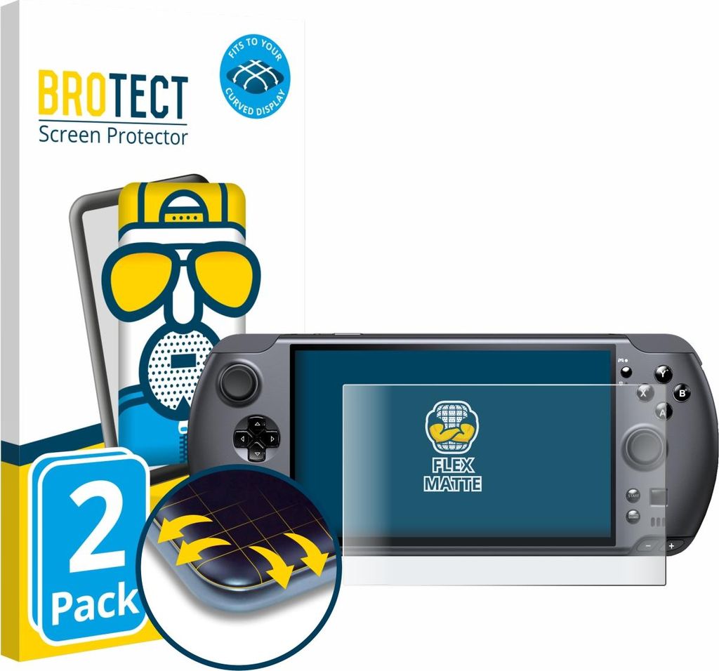 2x BROTECT Fullscreen Schutzfolie für GPD Win 5 Displayschutz Folie Fullcover Matt Entspiegelungsfolie