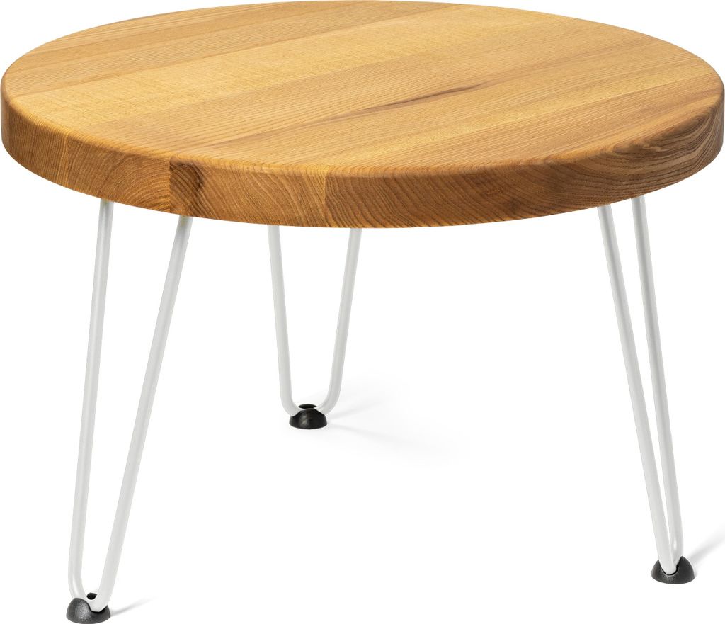 LAMO Manufaktur Couchtisch rund aus Holz 50 cm | Beistelltisch couch | Nachttisch Holz, Wohnzimmertisch klein, Kaffeetisch | Stärke: 40 mm, Farbe:...