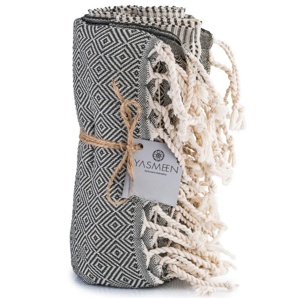 Strandtuch 96 x 180 cm – 100% Baumwolle – 415 g/m² – Saunatuch – Badetuch – Pestemal Hamamtuch - schnelltrocknend und leicht (Khaki, 96x...