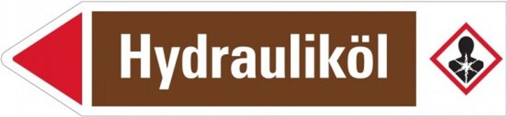 Dreifke Aufkleber I RKZ-Etikett Hydrauliköl, links, braun/weiß/rot, ab 90mm ...