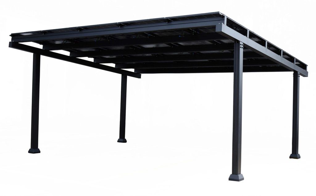 357 x 528cm Solarcarport Einzelcarport Aluminium Moormerland Anthrazit