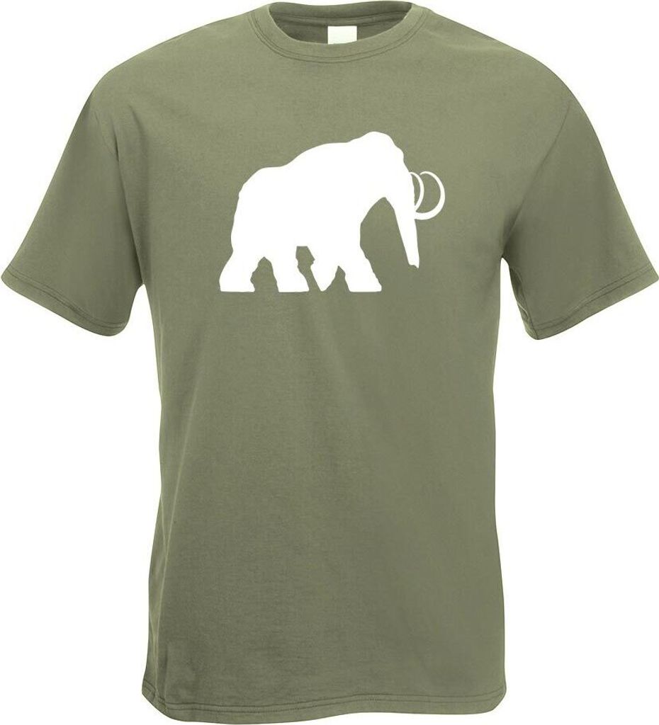 Kiwistar - T-Shirt - Olive - Mammut Rüsseltiere Elefant Herren Funshirt Bedruckt Design Sprüche Spruch Motive - mit Motiv Bedruckt - Funshirt Des...