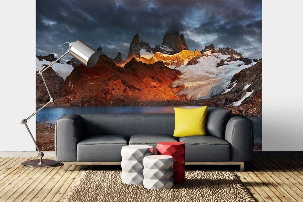 Vlies Fototapete FITZ ROY, ARGENTINIEN 375 x 250 cm (inkl. Kleister) - Vlies Tapete, Wandtapete, Wandbilder - Tapete für Wohnzimmer Schlafzimmer, ...