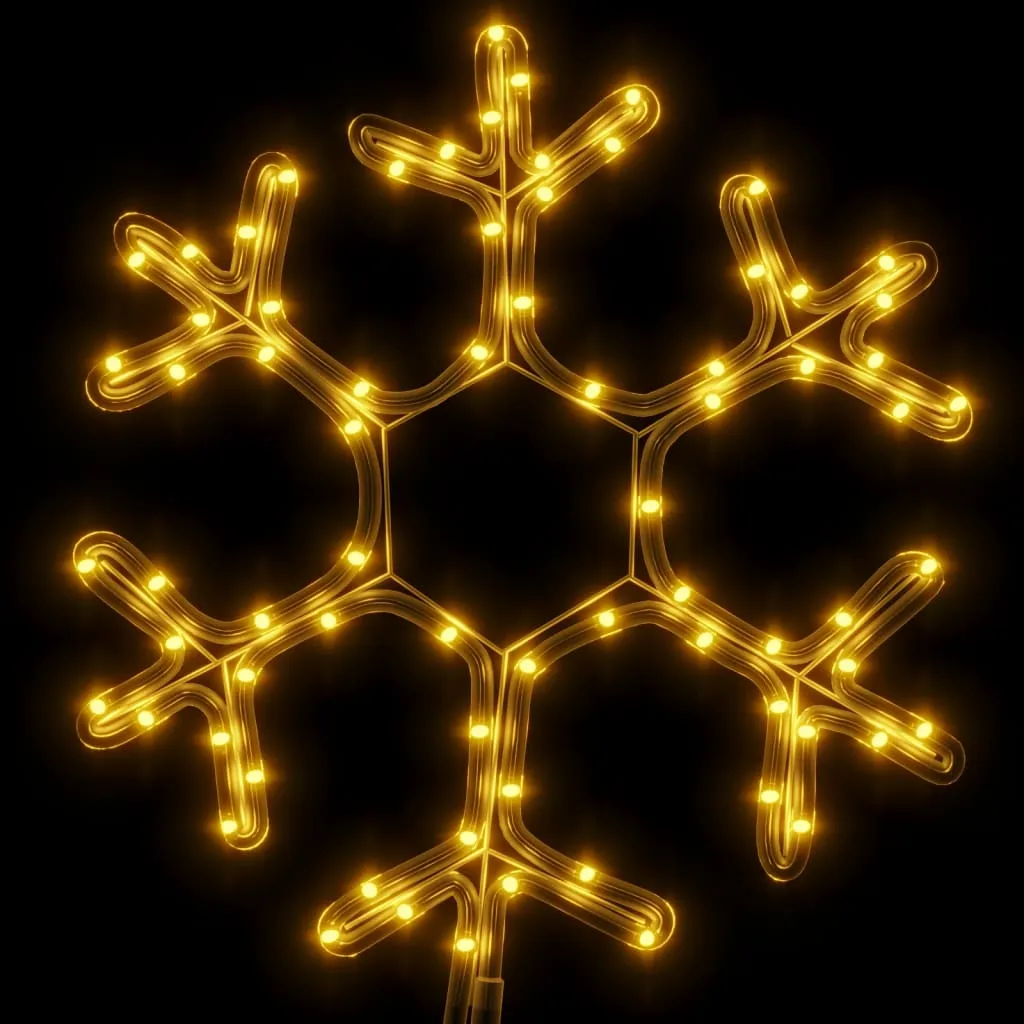 Lot de 2 Décorations Lumineuses Flocons de Neige LED Blanc Chaud