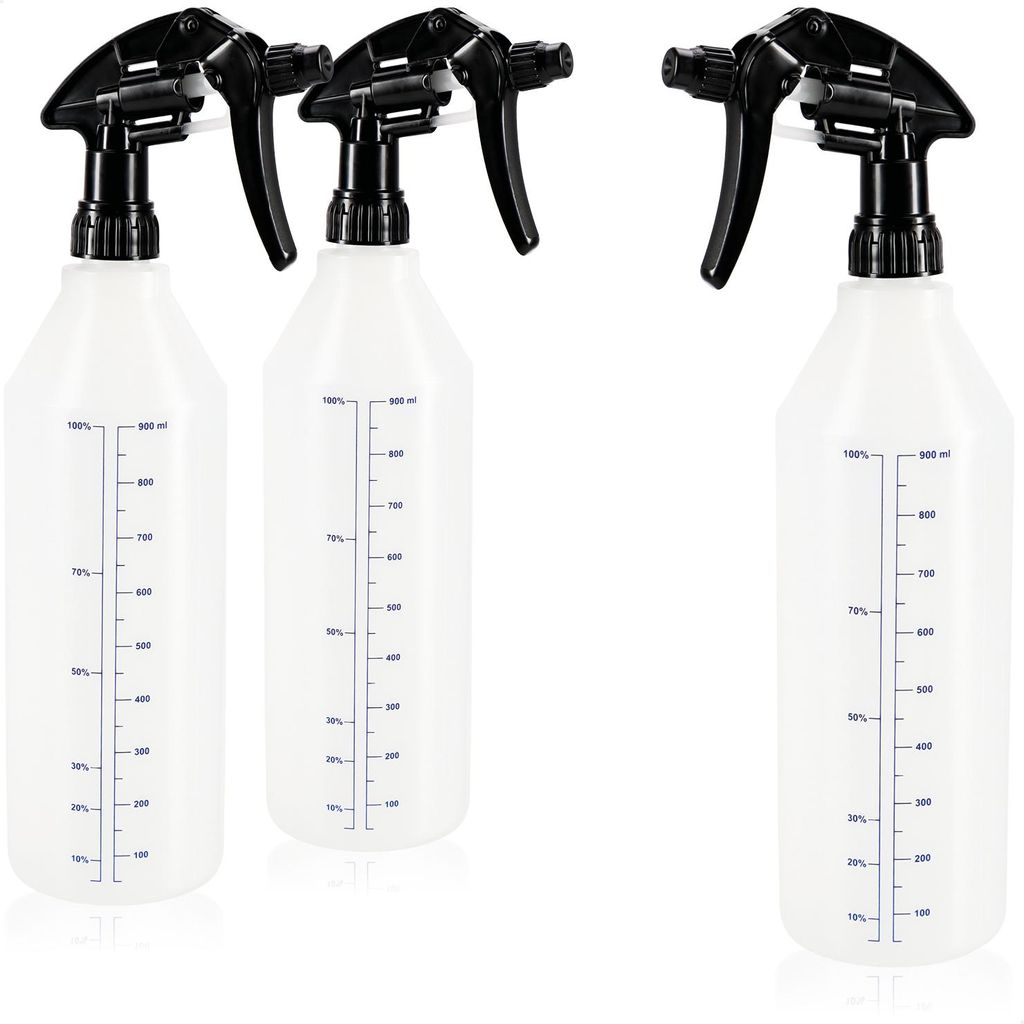 com-four® 3x Sprühflasche mit Skala - chemiebeständiger Produktbild 