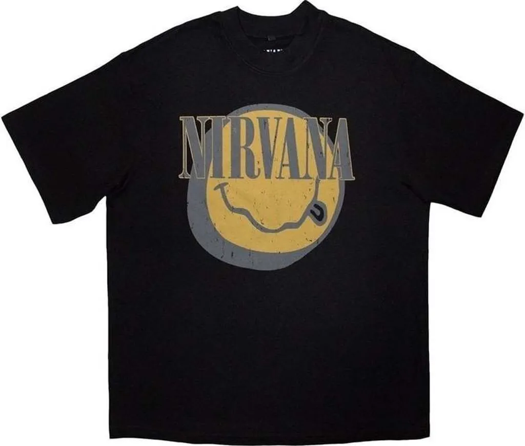 Tee-shirt Nirvana noir en coton pour homme et femme - Taille M Grunge