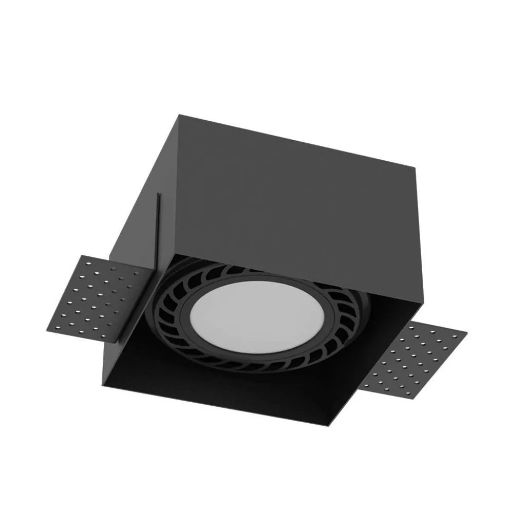Luminaire encastré spot noir carré GU10 18W pour intérieur moderne