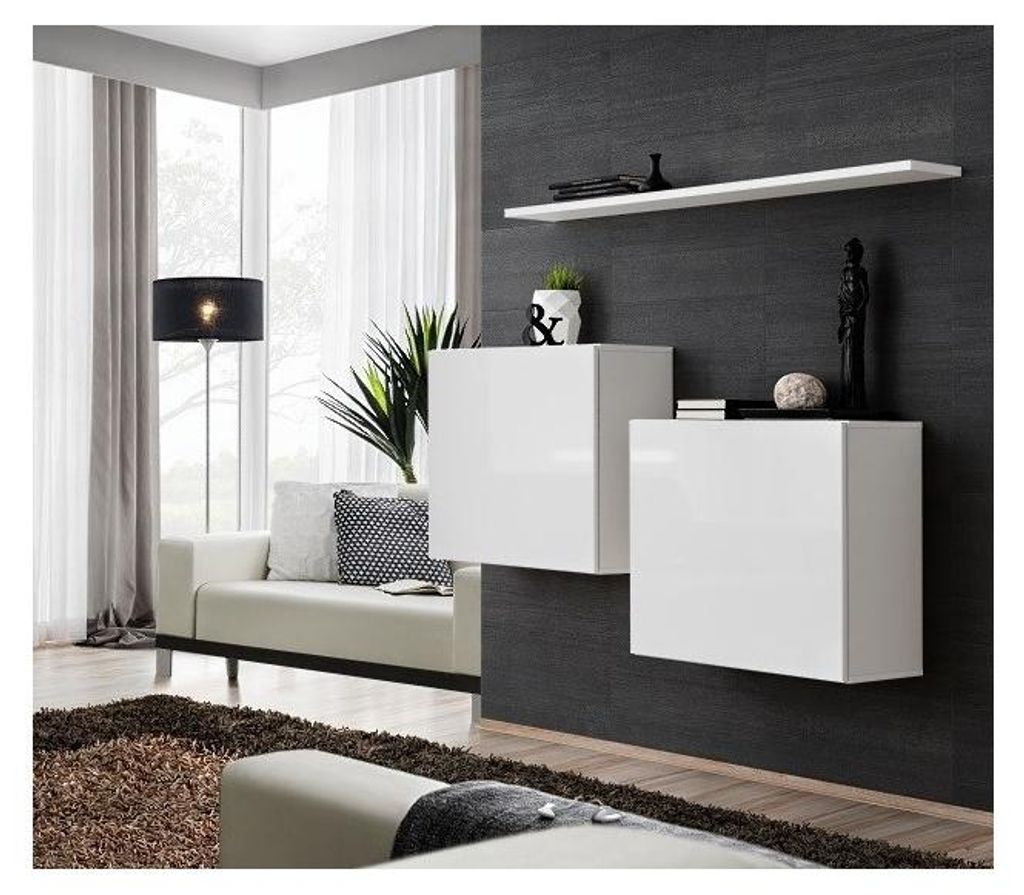 Meublorama AM-SWITCH SB1-WW SW SB1*3C/34KG, 1 Regale, 2 Tür(en), Weiß, Mitteldichte Faserplatte (MDF), 300 mm, 1300 mm