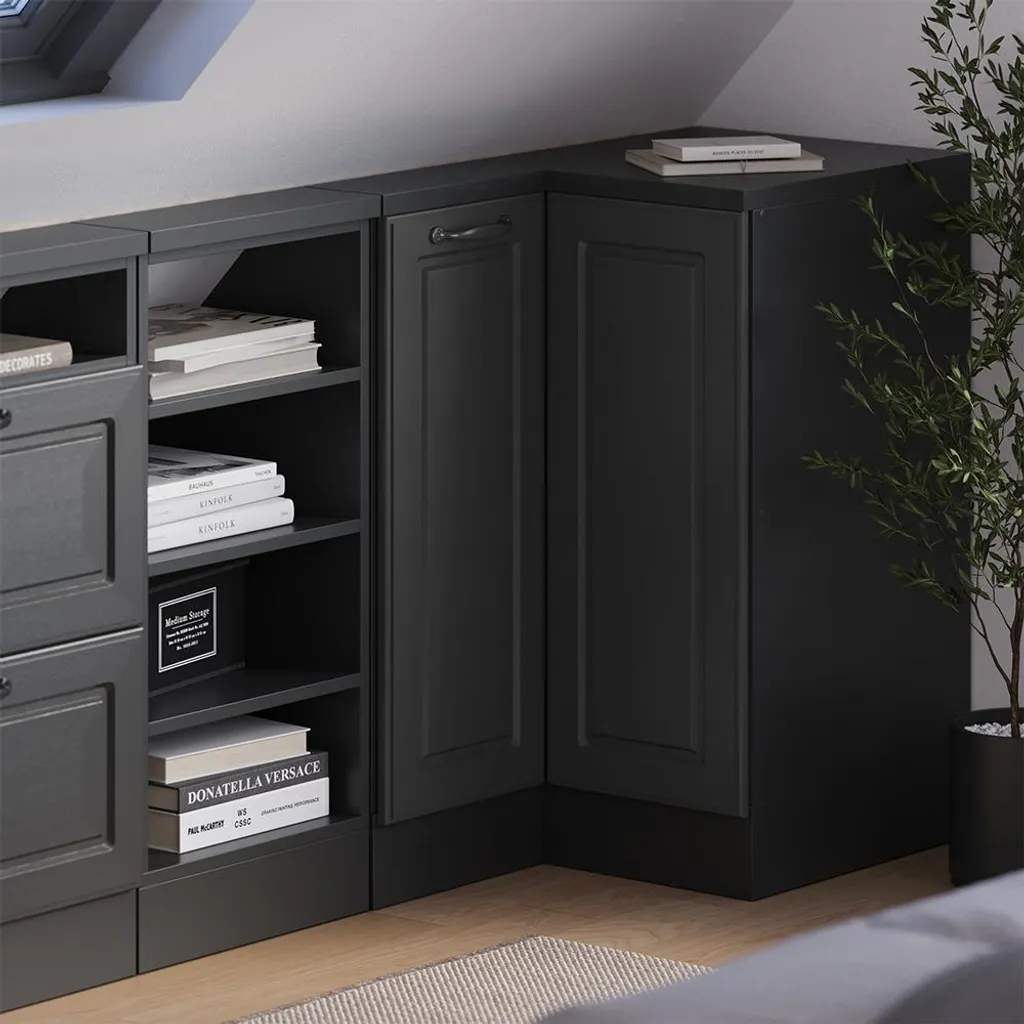 Optimisation comble : Meuble bas sous pente Rion anthracite 75.6cm