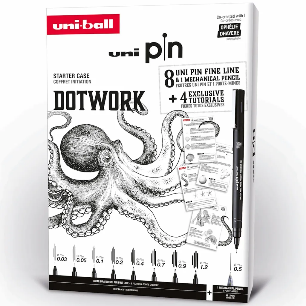 uni-ball DOTWORK starter set uni pin valigetta da 9 pezzi - 3