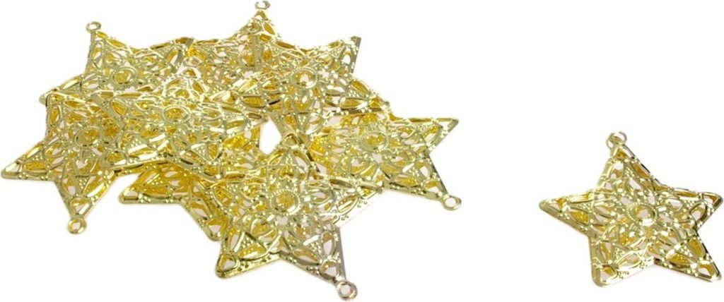 Metallsterne zum Hängen - gold - 6 cm - 12 Stück - 92016 20