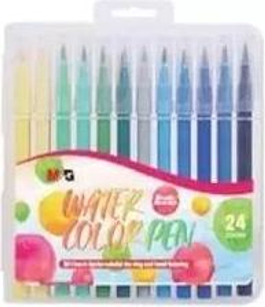 M&G Brush Art Pinselmarker 24 Farben, weiche Spitze, 1-4mm Strich, für Aquarelleffekt