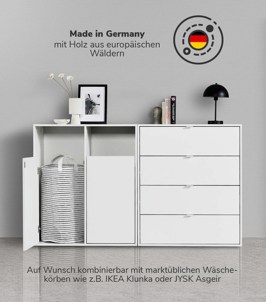 mokebo® Wäscheschrank in Weiß 'Der Wäschehüter', Produktbild 3
