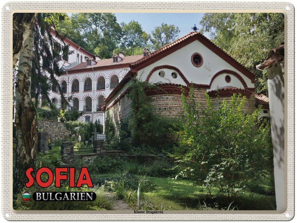 vianmo Blechschild 30x40 cm Sofia Bulgarien Kloster Dragalevtsi Bildmotiv Reisemotiv Abenteuer Reisen
