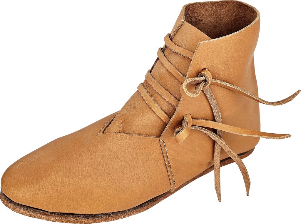 Mittelalter Schuhe Typ London genagelte Doppelsohle Naturbraun Gr.47
