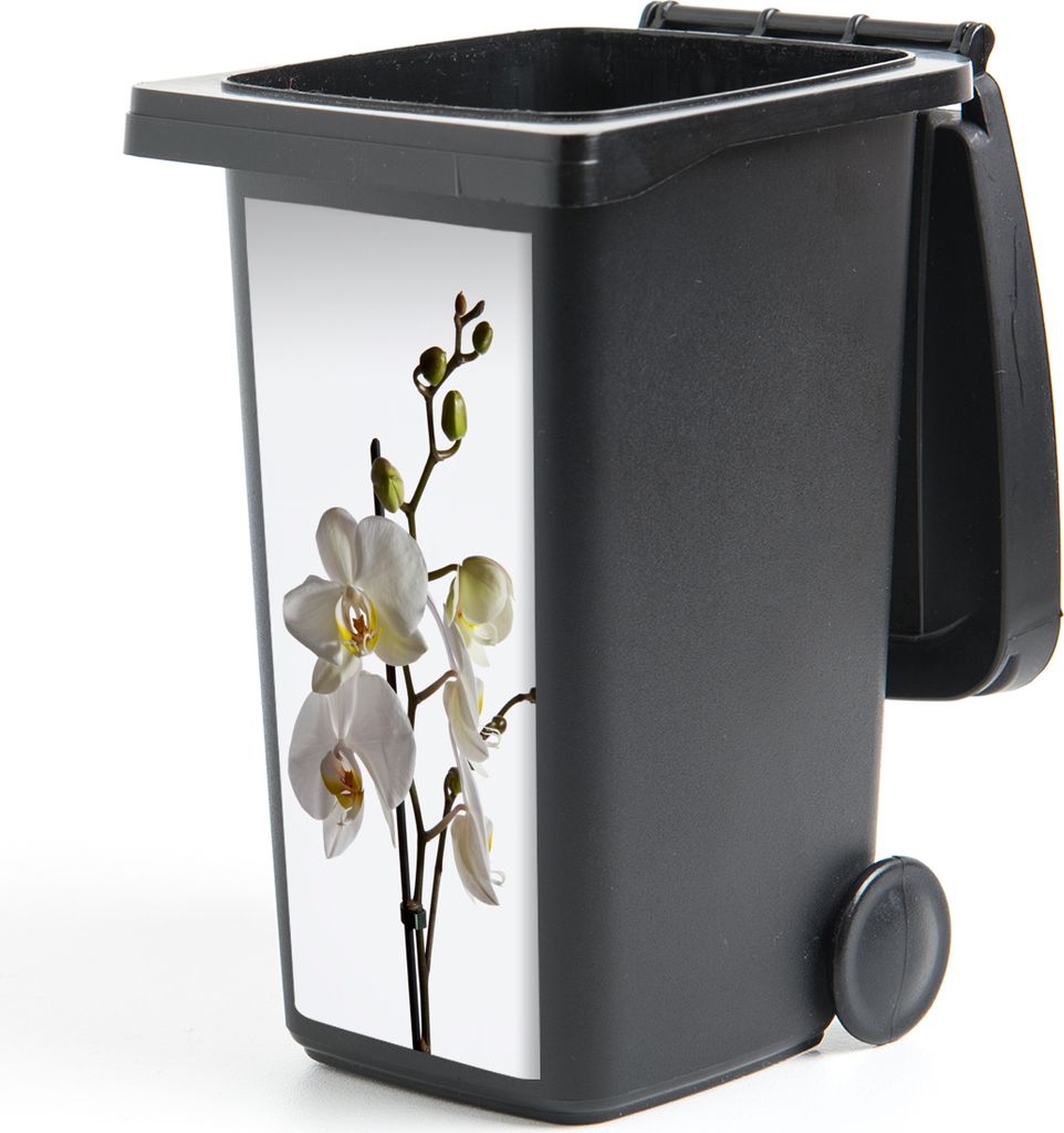 MuchoWow Mülltonnenaufkleber Weiße Mottenorchidee 38x80 cm - Behälteraufkleber - Mülleimer-Aufkleber - Container-Aufkleber