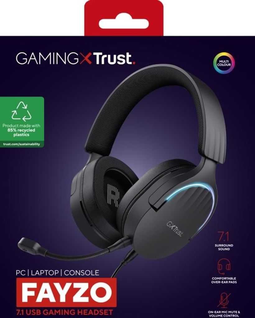 Trust GXT 490 FAYZO Sluchátka s drátovou čelenkou Herní USB Obrázek produktu 9