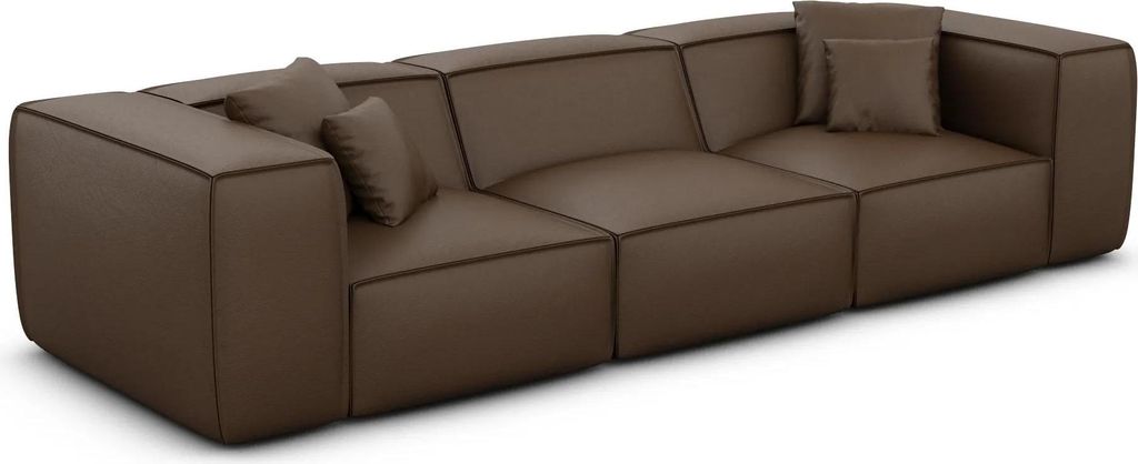 Echtleder 4-Sitzer Couch Arelia Dunkelbraun