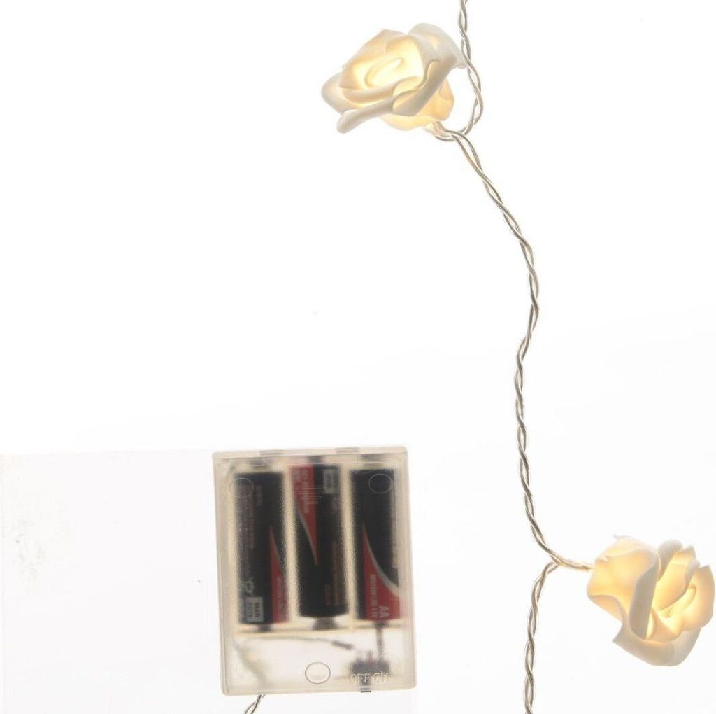 LED Lichterkette Rosen L2,7 m 16 LED innen warm weiß batteriebetrieben