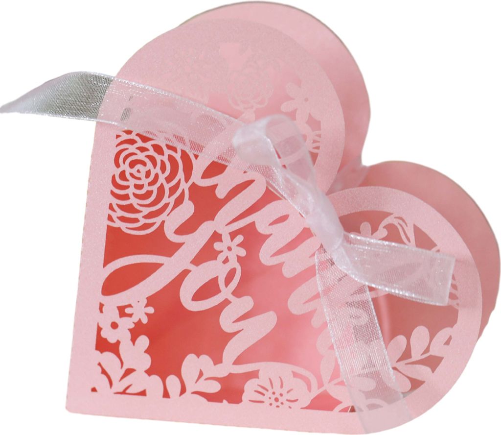 50pcs Herzform Hochzeit Süßigkeiten Boxen, Luxus Lase Cut Party Hochzeit Gunst Band Süßigkeiten Boxen Geschenk Box Tischdekorationen