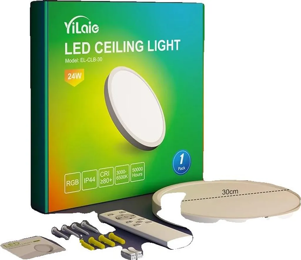 Plafonnier LED connecté RGB avec variateur et télécommande sans fil