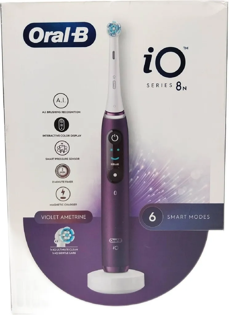 Duo Oral-B iO 8N Violet : Nettoyage professionnel et soin des gencives