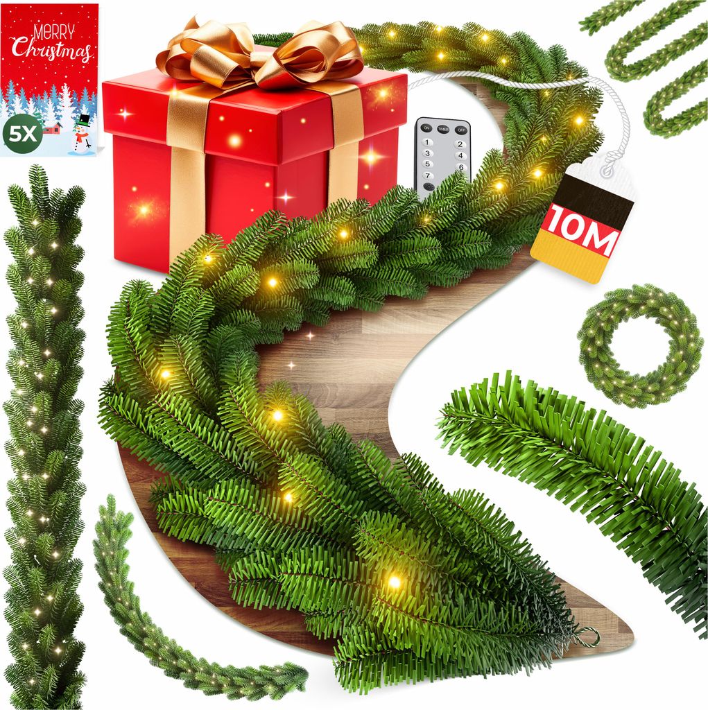 KESSER® Weihnachtsgirlande LED Beleuchtung Girlande Produktbild 