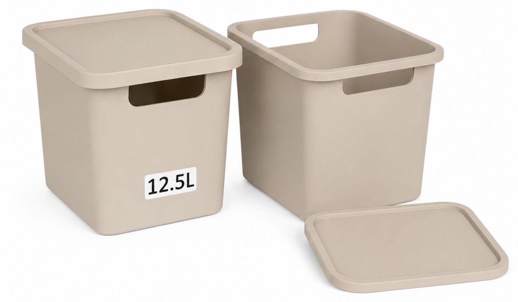 Plastard Aufbewahrungsbox mit Deckel 2er-Set 12,5 Liter in Produktbild 
