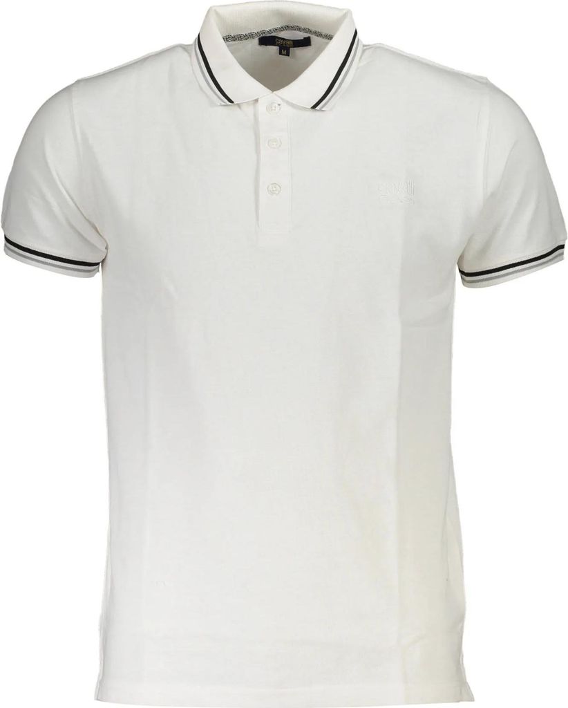 Cavalli Class Herren KURZARM-POLOSHIRT Weiß QXT64SKB002_59AA3FB_BIANCO0005 : Größe - L Größe: L