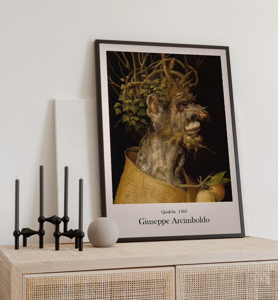 Poster Winter Arcimboldo, groesse_poster:21x30 cm, groesse_rahmen:schwarz 21x30 cm