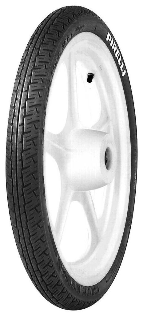 A black tire with a white rim, isolated on a white background.