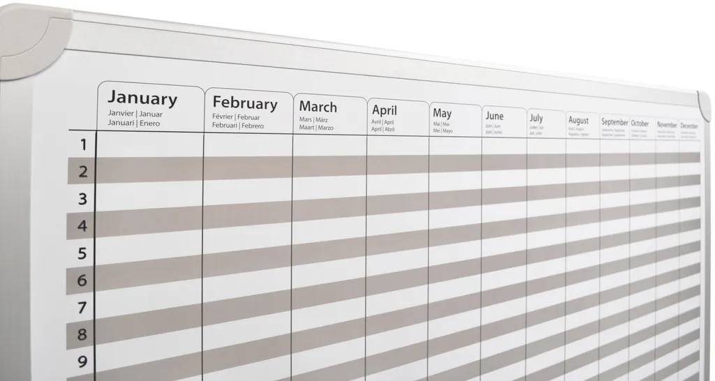 DESQ 4123 Agenda dell'anno - Magnetica - Struttura in alluminio - 60 x 90 cm - 9