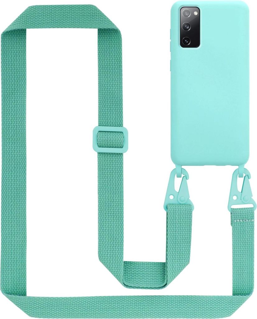 Cadorabo Schutzhülle für Samsung Galaxy S20 FE Hülle in Türkis Handykette Etui längenverstellbar Kordel Band