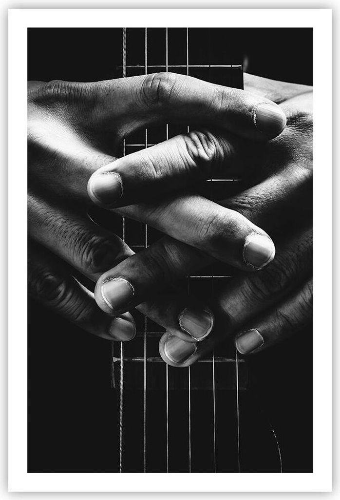 Poster - Poster ohne Rahmen - Gitarre Musiker Musik - 61x91,5 cm - Wand Bild - Wanddeko - Wandbilder - Kunstposter - Wandposter - Bilder - Kunstdru...