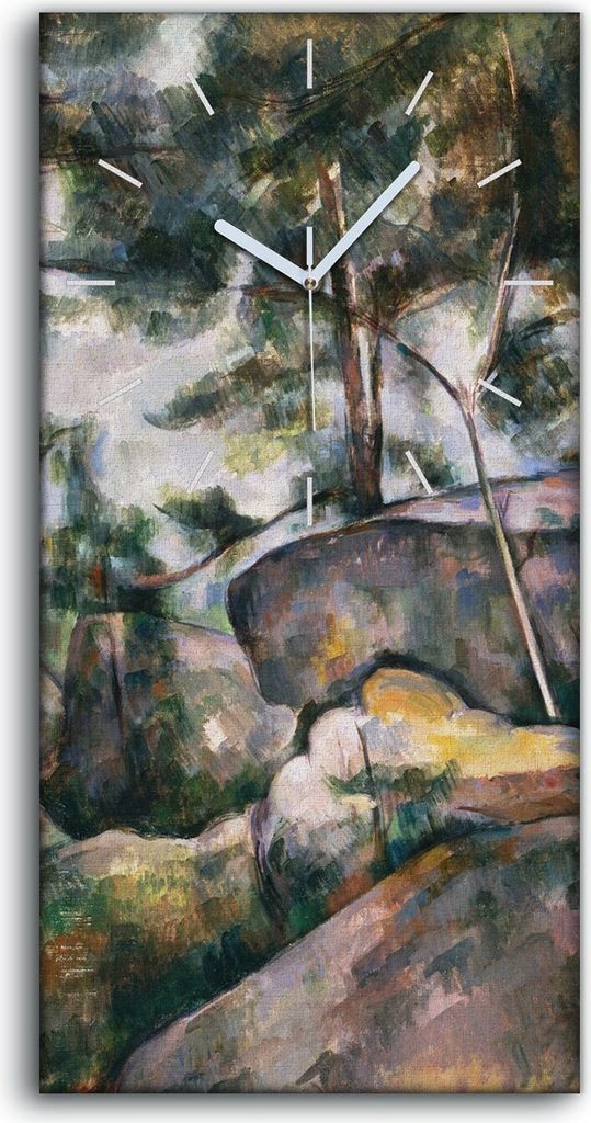 Küchenuhr Bürouhr Leinwand Uhr Geräuschlos Kunstdruck 30x60 Felsen im Wald - weiße Hände
