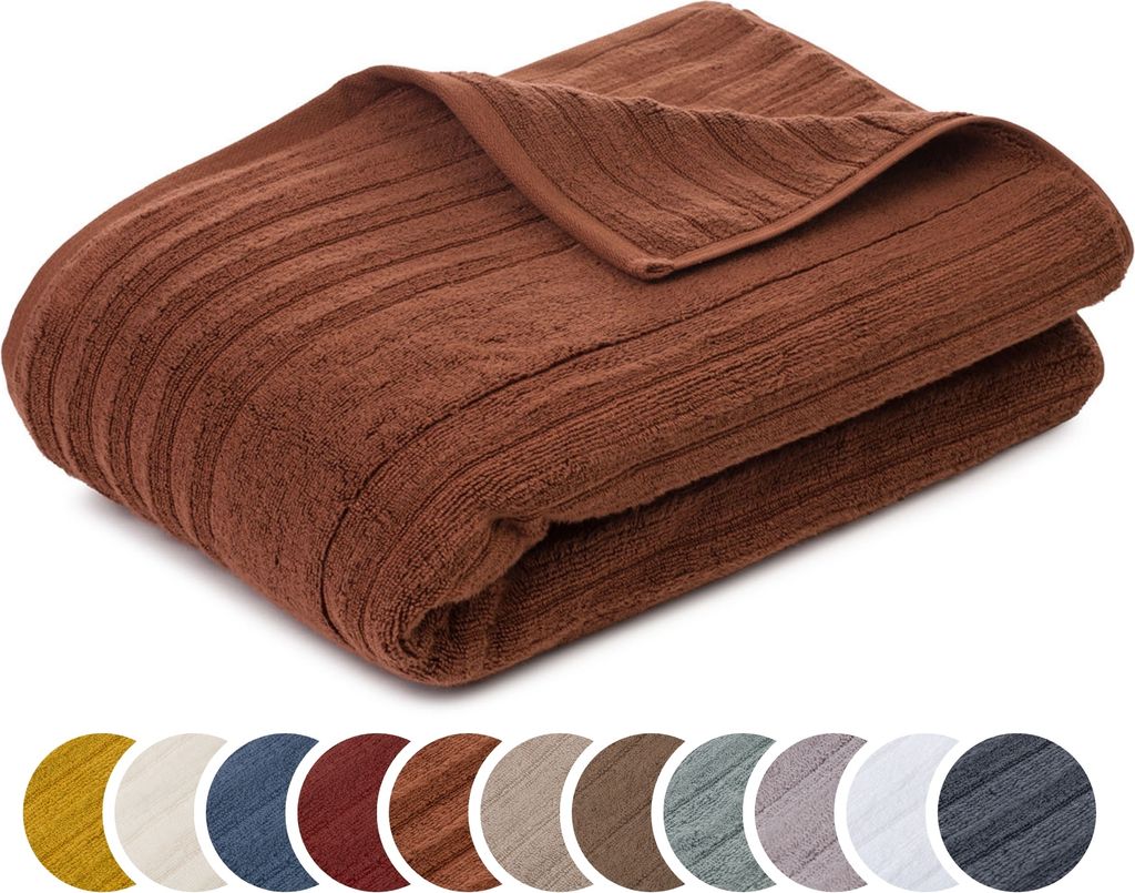 sleepling liebling Saunatuch Luxus Bio Baumwolle, Serie Marseille, 770 gr. / m², 80 x 200 cm, 60 Grad, saugstark, schnelltrocknend, braun