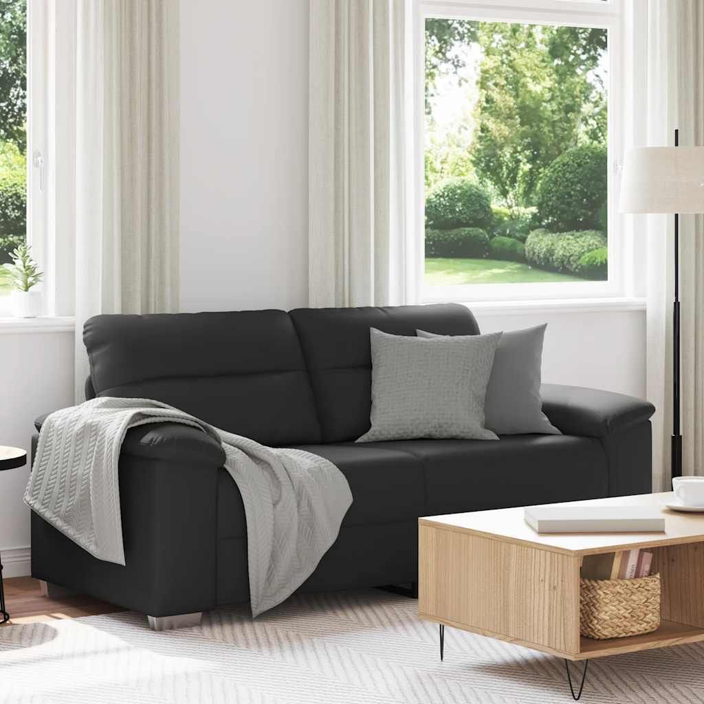 ZMH 2-Sitzer-Sofa Schwarz 140 cm Kunstleder