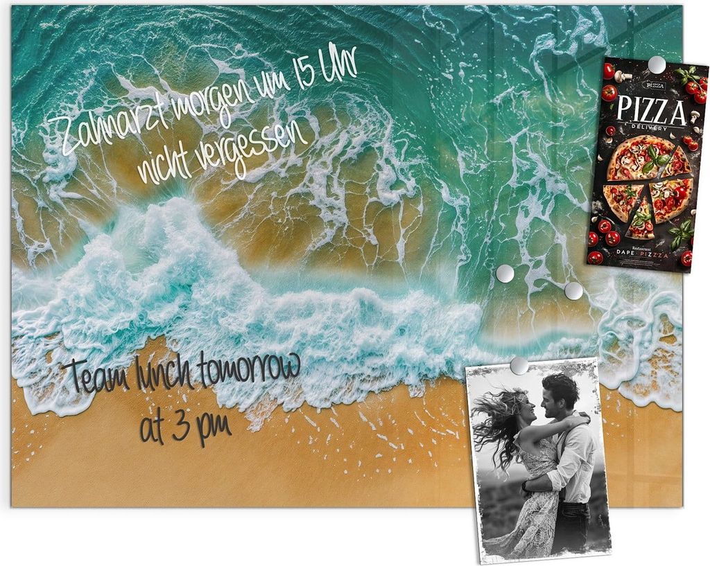 Magnettafel 120x90cm Pinnwand Whiteboard beschreibbar - Meeresbrandung