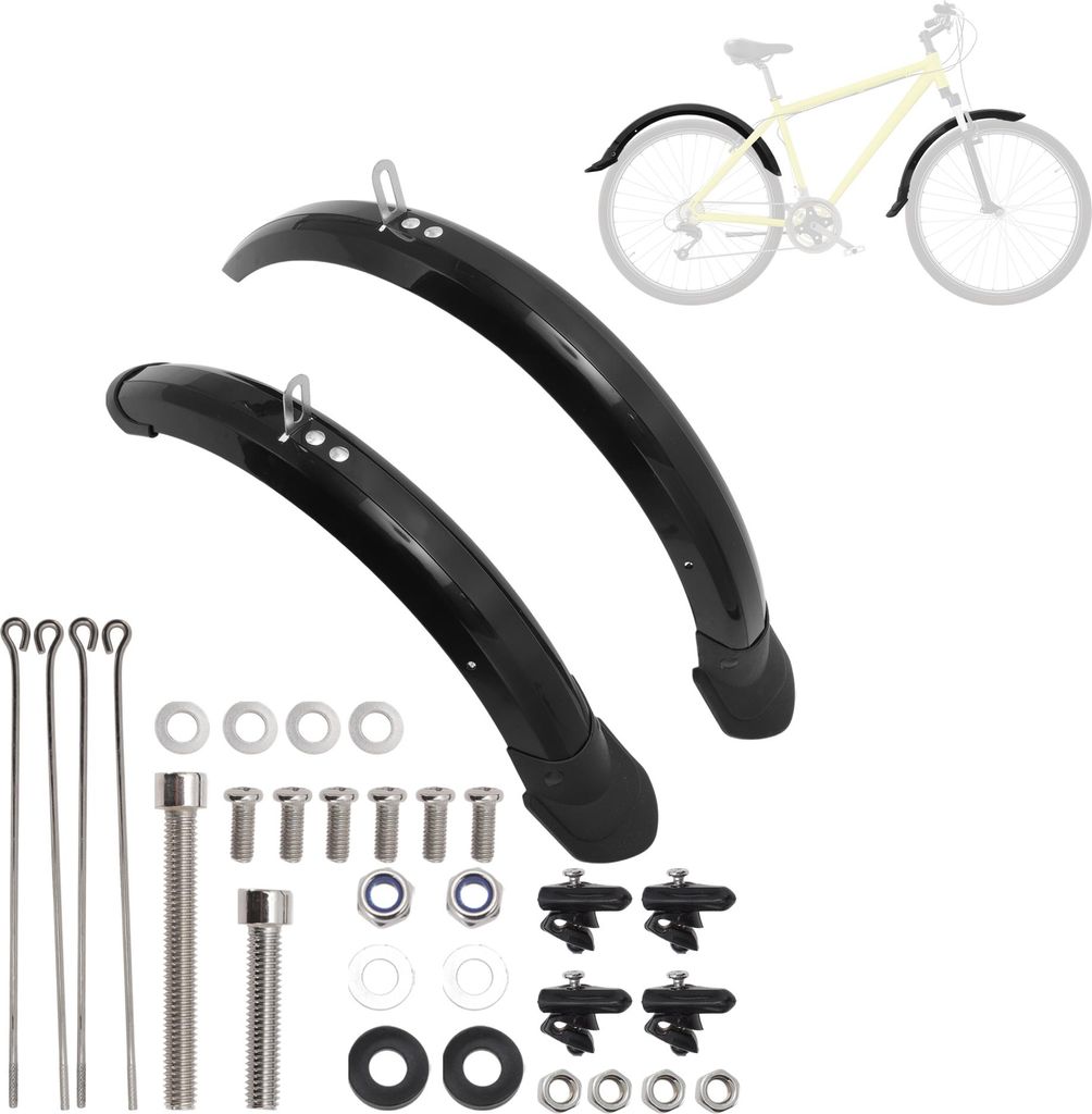 1 Satz Fahrradschutzbleche, Fahrrad Reifen Schutzbleche Vorne Und Hinten, Fahrrad Schutzblech, Schutzblech Für 14 Zoll Rennrad Mountainbike, Schwarz