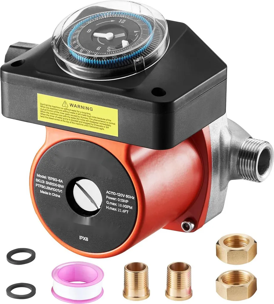 Pompa di Circolazione Acqua Calda Sanitaria 100W Timer | Caldaia Casa