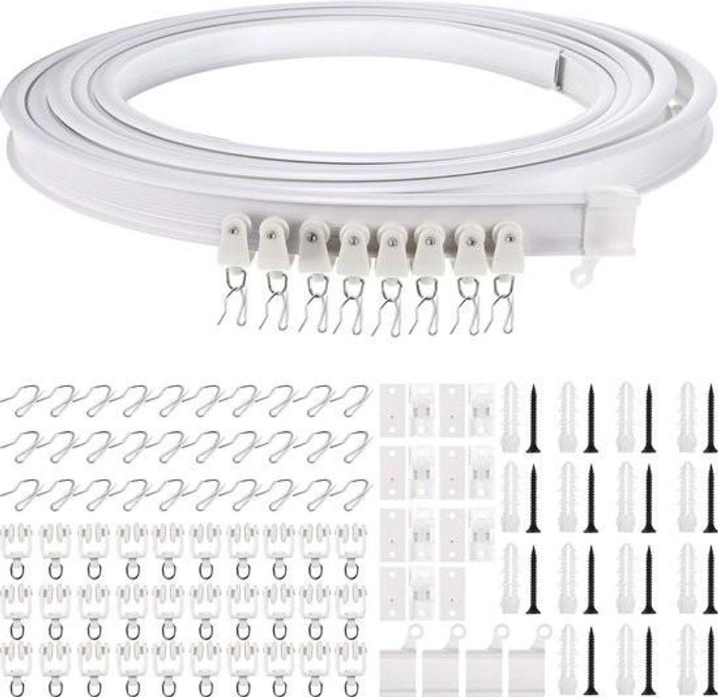 5 Meter flexible Decken-Vorhangschiene, gebogen, flexibler Decken-Vorhanghalter, weiches Fenster, gebogen
