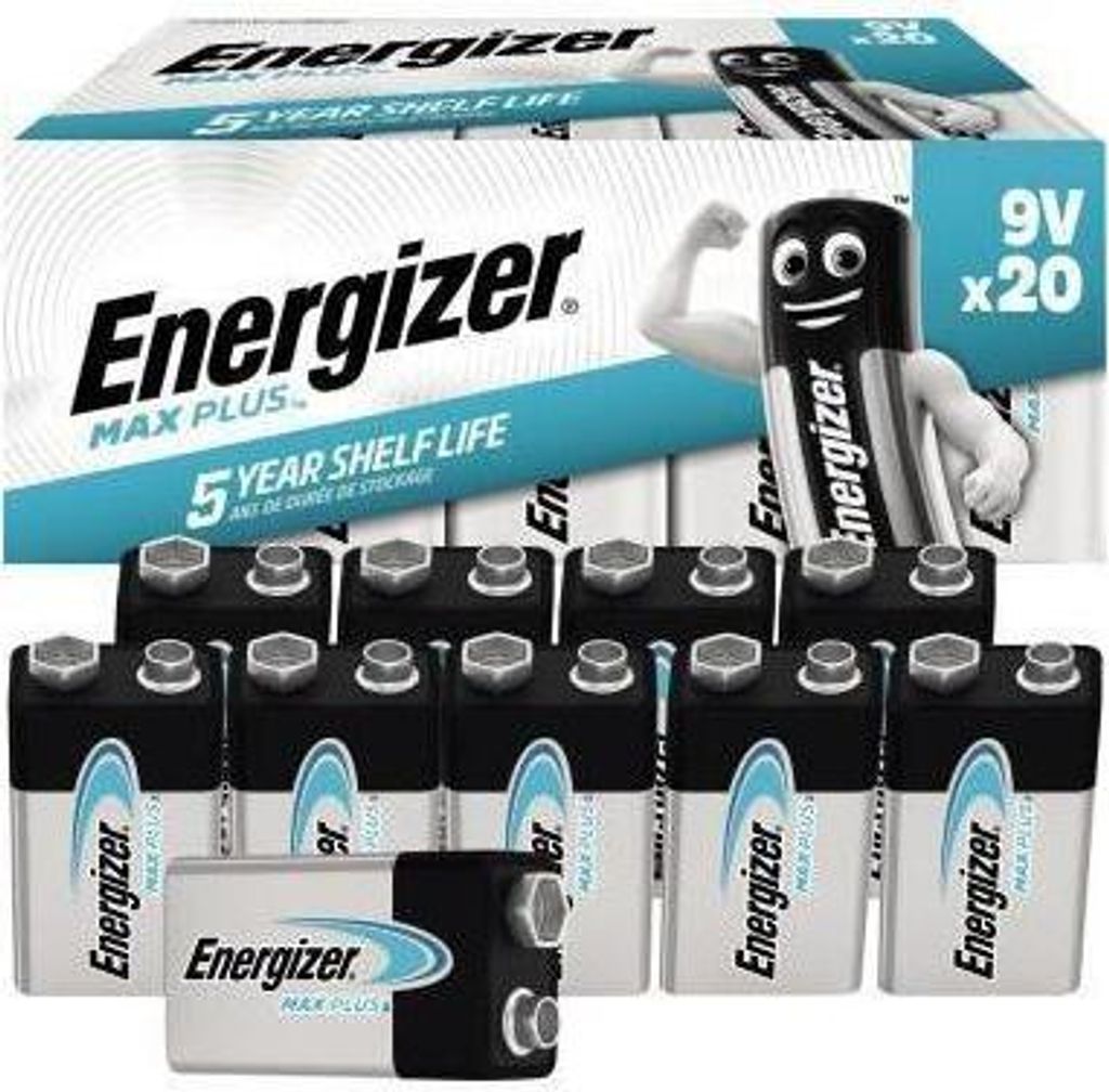 Energizer Max Plus 6LR61 9V-Block Batterie 20er Karton Produktbild 