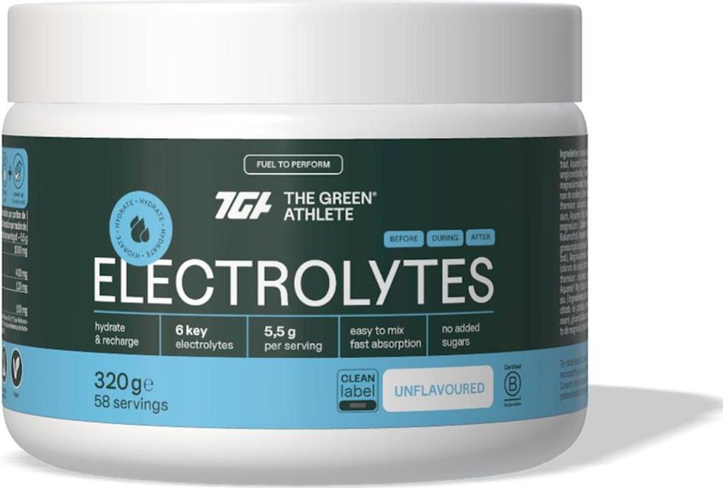 GESCHMACKNEUTRALE, GLUTENFREIE ELEKTROLYTE 320 g – THE GREEN ATHLETE