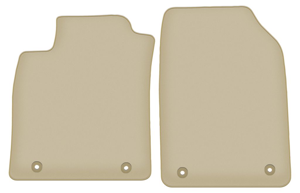 Velours-Fußmatten Vorne PREMIUM beige passend für Opel Vectra C (2002-2008, Fließheck, Schrägheck, Limousine) – mit Befestigungen – passgenau